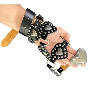 Womens XL- Heart Silver Tone Western Belt- 38-44" adjustable rodeo festival